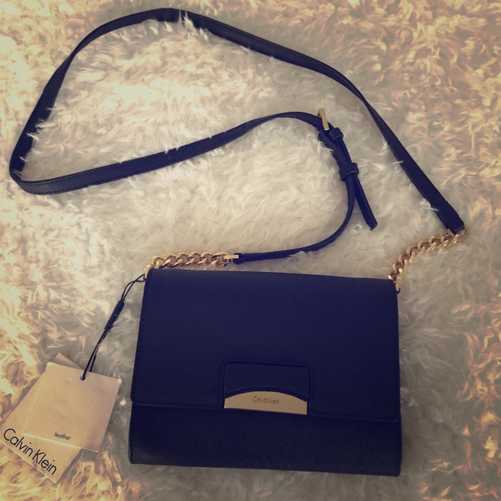 Calvin Klein Saffiano Leather Connie Crossbody